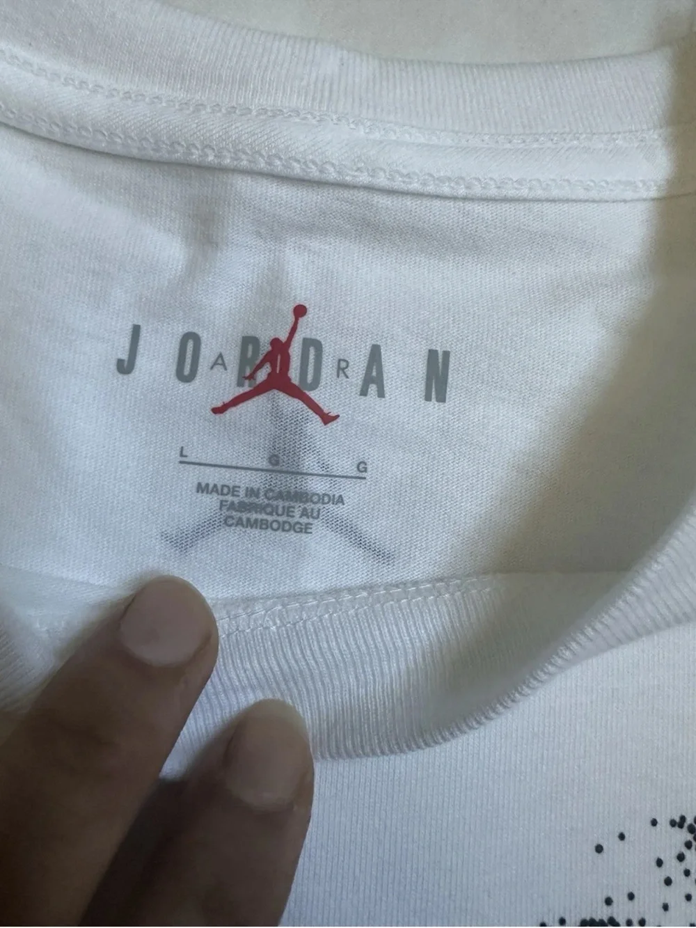 New Nike Air Jordan MJ Dot Chicago Bulls #23 Graphic T-Shirt White Mens Size L